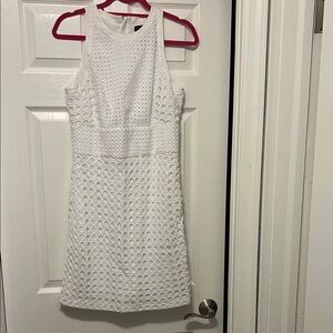 Banana Republic White Textured Mini Dress